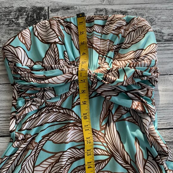 Vintage Y2K XOXO Strapless Jersey Knit Tropical Print Maxi Dress - Picture 16 of 16